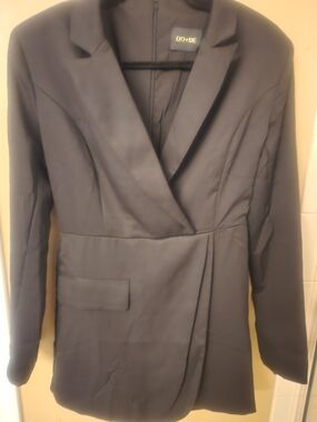 DO+BE Black Draped Waist Blazer